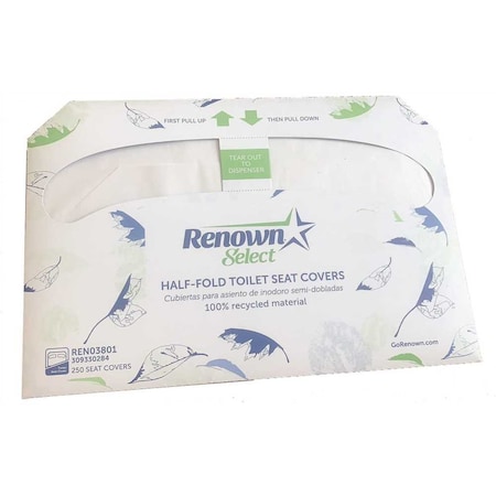 Renown Half-Fold Toilet Seat Paper Cover-Recycled, 20PK HFTSC-R